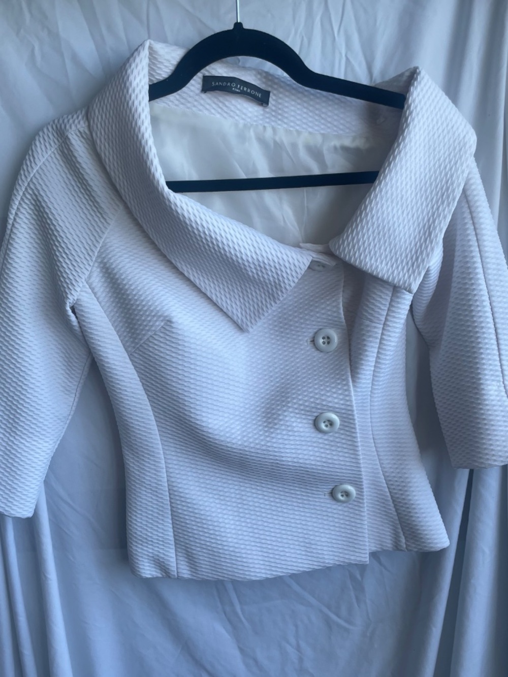 Sandro Ferrone White off shoulder Jacket - Picture 2 of 3